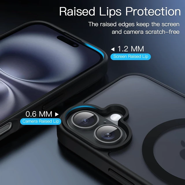 Alt view image 6 of 6 - Magnetic Matte Case for iPhone 16 Black