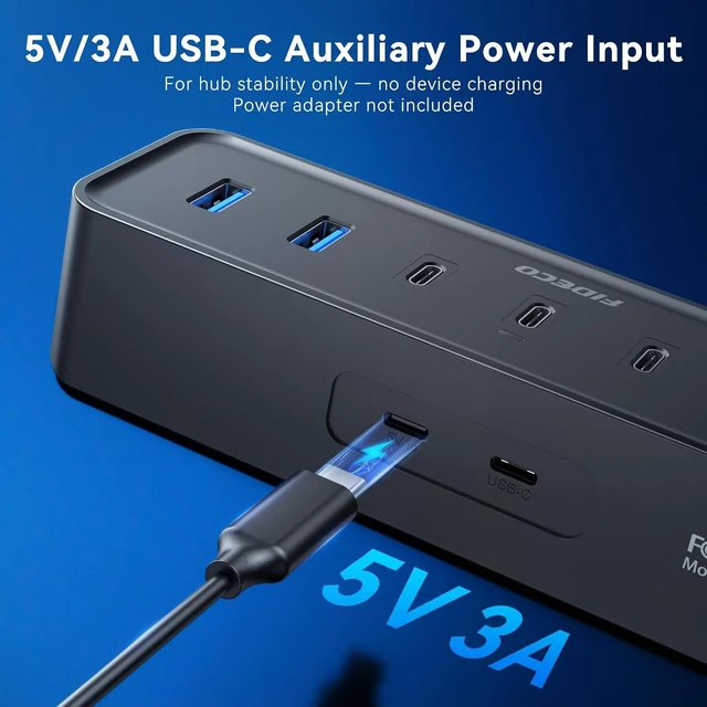 Alt view image 4 of 7 - 4 ft 7-Port USB 3.0 Hub for Desktop PC MacBook 4 USB-A & 3 USB-C