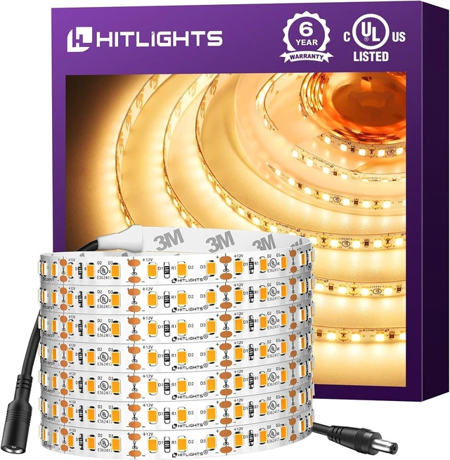 Main image of LED Strip Lights Warm White 3000K 12V 16.4ft UL Listed