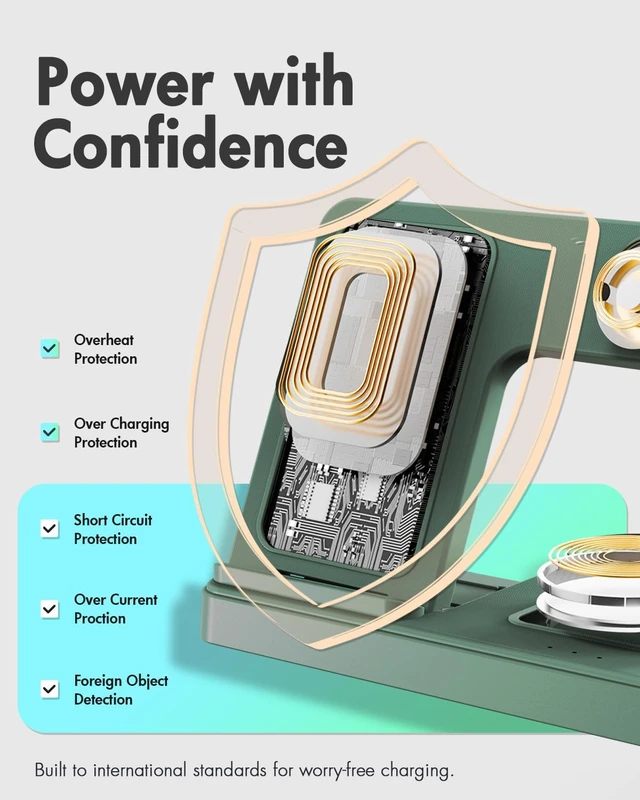 Alt view image 6 of 7 - Wireless Charger iPhone Charging Station for Multiple Devices