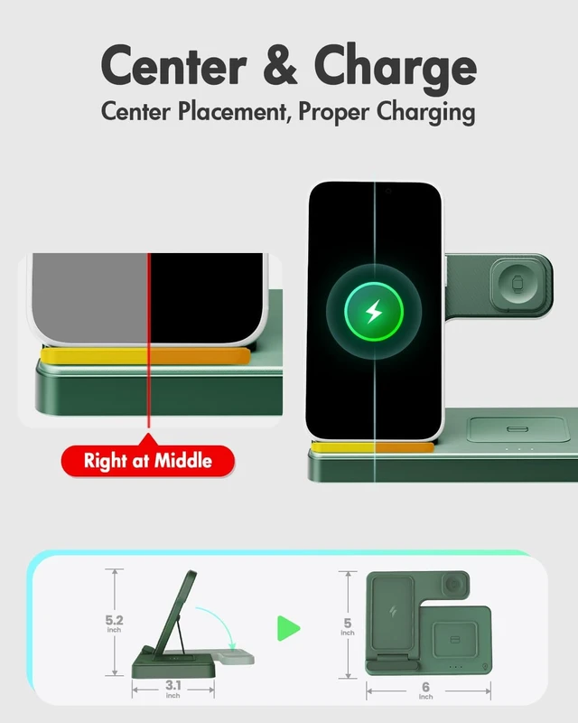 Alt view image 7 of 7 - Wireless Charger iPhone Charging Station for Multiple Devices