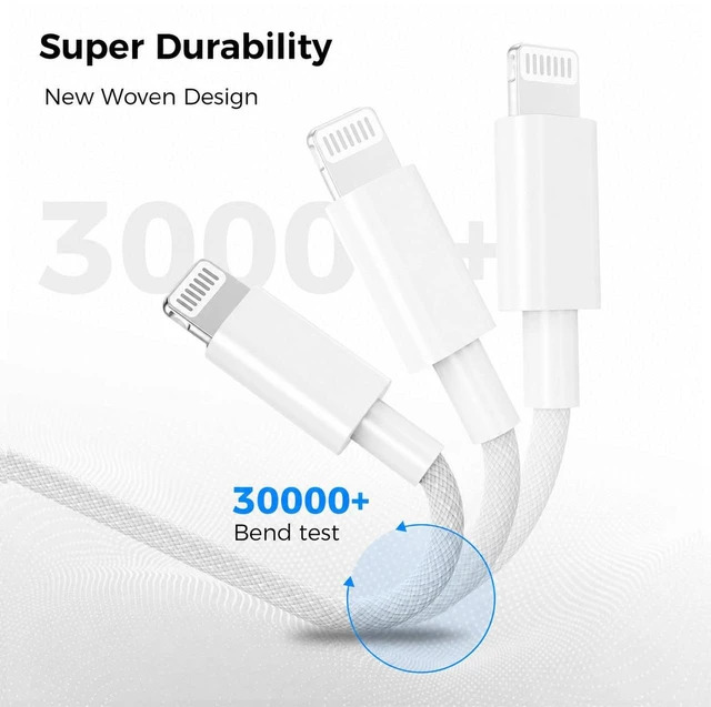 Alt view image 5 of 7 - USB-C to Lightning Cable MFi Certified 3FT Nylon iPhone Charger Cord