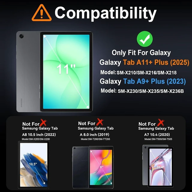 Alt view image 2 of 7 - Case for Galaxy Tab A11+ Plus/A9+ 11 Inch 2025/2023 Navy Blue