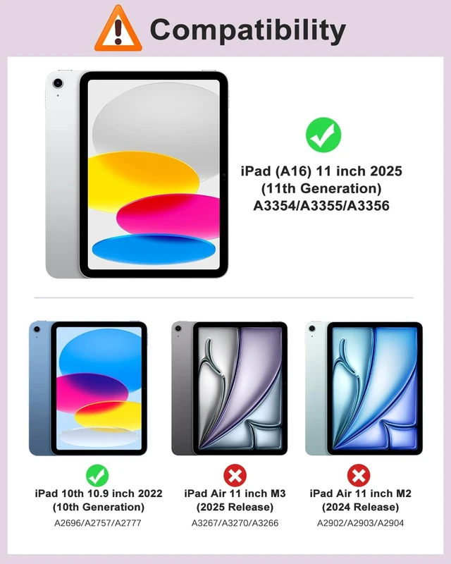 Alt view image 2 of 7 - Clear Case for iPad A16 iPad 11th/10th Gen 11/10.9 Watermelon Red