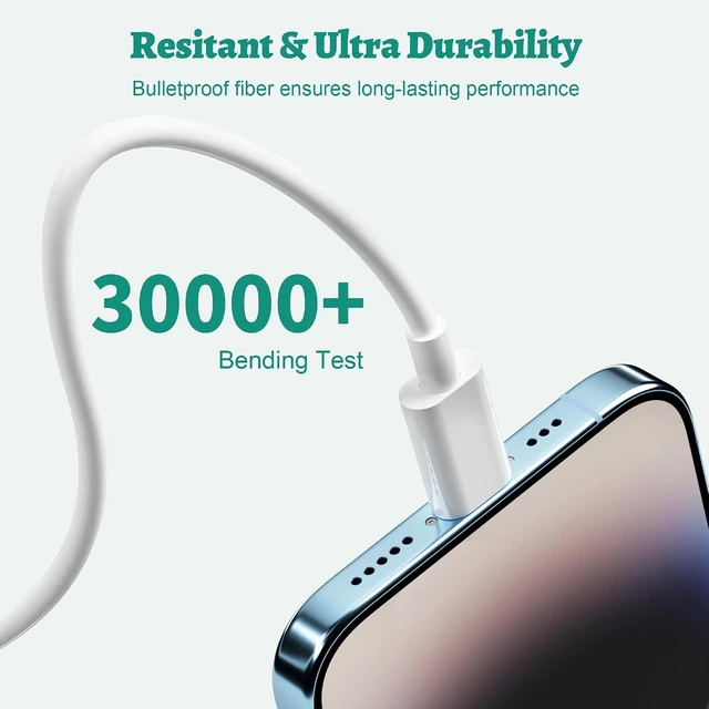 Alt view image 3 of 7 - 4Pack for iPhone Charger Cable 3M for Lightning to USB Cable