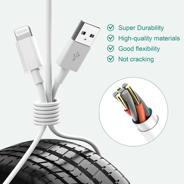Alt view image 5 of 7 - 4Pack for iPhone Charger Cable 3M for Lightning to USB Cable