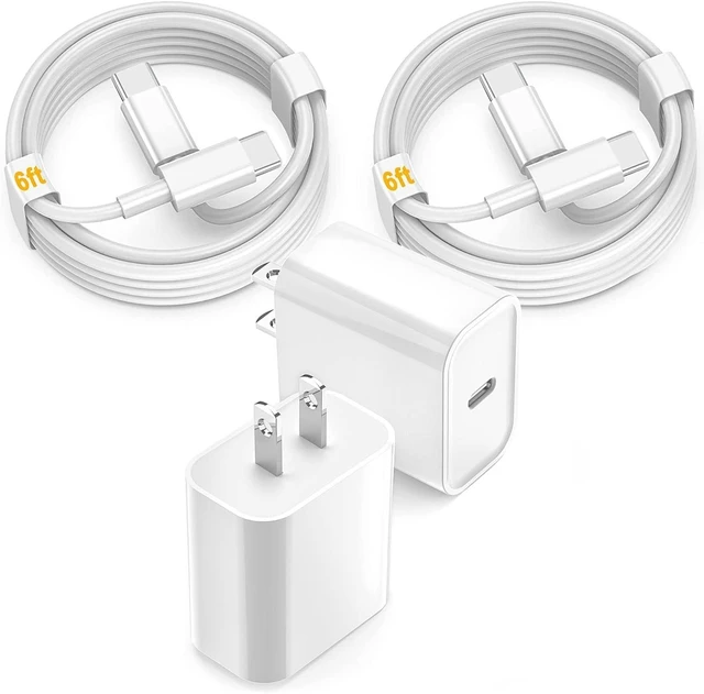 Main image of 2Pack USB C Fast Charger for iPad Pro 13(M4)/iPad Pro 12.9/11in 2026-2018 iPad Air M4/M3/M2/5th/4th iPad 11th A16/10th/Mini 7 iPad Charger Fast Charging Wall Chargers Block&6FT USB C to C Cable