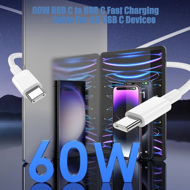 Alt view image 3 of 7 - 2Pack USB C Fast Charger for iPad Pro 13(M4)/iPad Pro 12.9/11in 2026-2018 iPad Air M4/M3/M2/5th/4th iPad 11th A16/10th/Mini 7 iPad Charger Fast Charging Wall Chargers Block&6FT USB C to C Cable