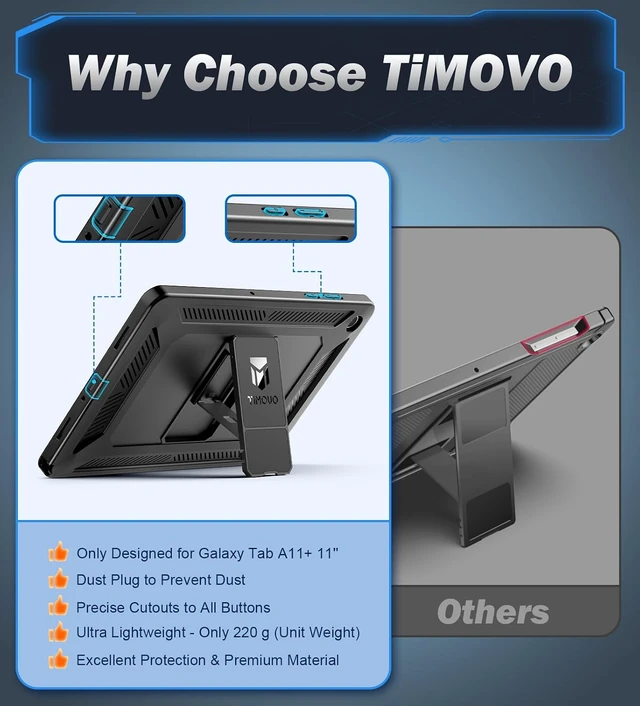 Alt view image 5 of 7 - Rugged Case for Galaxy Tab A11+/A11 Plus 11 Black