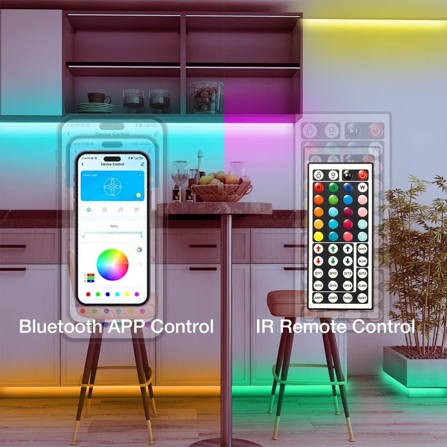 Alt view image 6 of 7 - Smart RGB Led Strip Lights 100ft Led Lights for Bedroom with App Control Multicolor Changing Led Light Strips Apply for Home Decor Living Room Kitchen Home Party Decoration