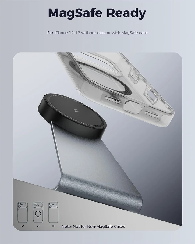 Alt view image 3 of 6 - 25W Qi2.2 Magnetic Charger Stand MagSafe Compatible for iPhone