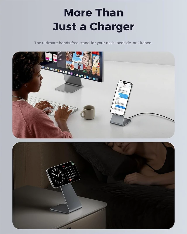 Alt view image 6 of 6 - 25W Qi2.2 Magnetic Charger Stand MagSafe Compatible for iPhone
