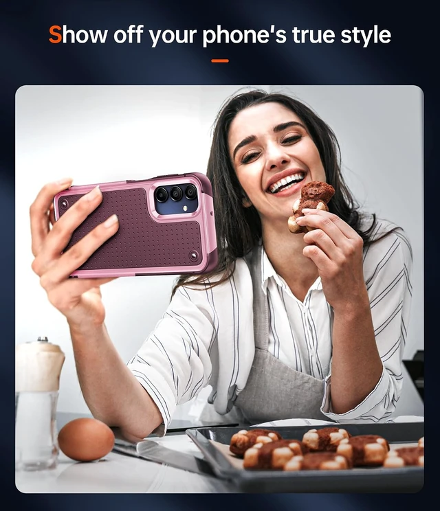 Alt view image 7 of 7 - for Galaxy A15-5G Case: Galaxy A15 5G Phone Case with Screen Protector Dual Layer Protective Hard PC Back & Soft Bumper Resilient Shock Absorb Case Cover A15 5G Red Pink