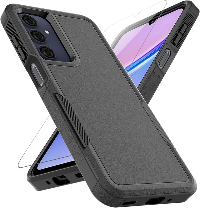 Main image of for Galaxy A16 5G Case: Dual Layer Protective Heavy Duty Cell Phone Cover Shockproof Rugged with Screen Protector - Military Protection Bumper Tough - Galaxy A16 5G 2025 Black