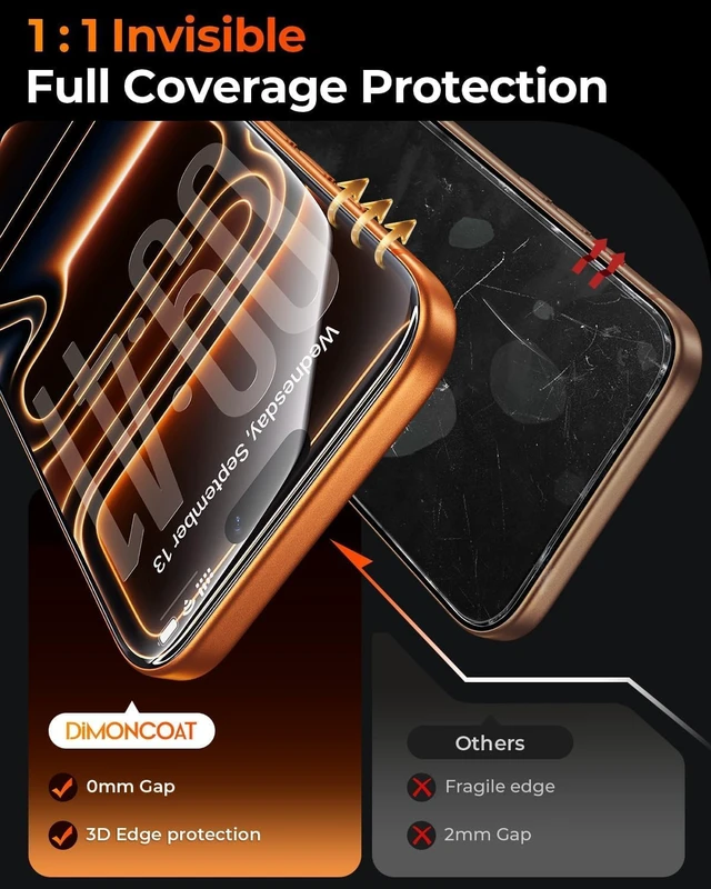 Alt view image 4 of 7 - Top 9H++ Glass 2 Pack for iPhone 17 Pro Max Screen Protector
