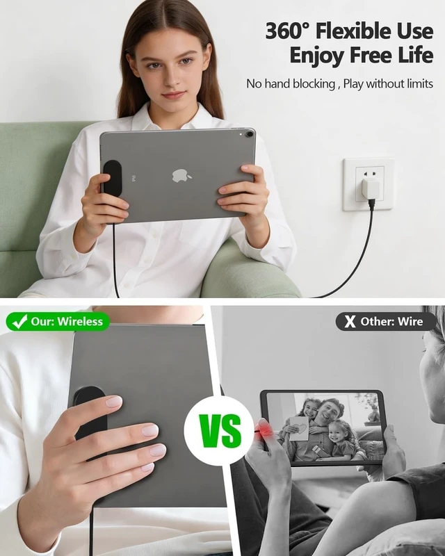 Alt view image 4 of 7 - Magnetic Wireless Charger for iPad Pro 11 (1st/2nd/3rd/4th) & iPad Air 11 (M2/M3) & iPad Air 10.9 (4t 27W Fast Charging Smart Connector Alloy Wireless Charging Pad with USB-C Cord Cable