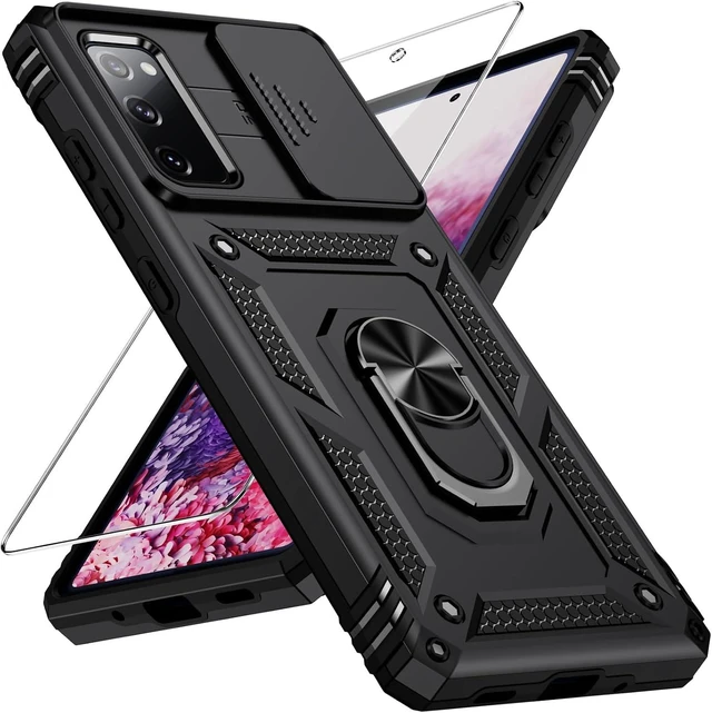 Main image of for Galaxy S20 FE 5G Case with Camera Lens Cover HD Screen Protector 10 FT Military Grade Drop Protection Magnetic Ring Holder Kickstand Protective Phone Case Black