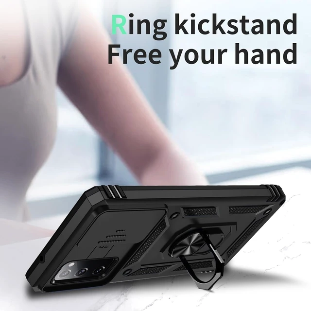 Alt view image 5 of 6 - for Galaxy S20 FE 5G Case with Camera Lens Cover HD Screen Protector 10 FT Military Grade Drop Protection Magnetic Ring Holder Kickstand Protective Phone Case Black