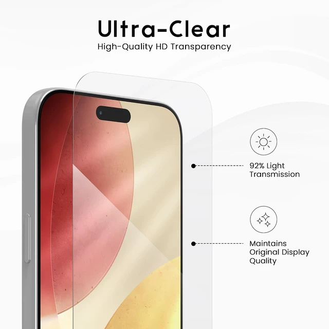 Alt view image 5 of 7 - Premium Screen Protector for iPhone 17 Tempered Glass Anti-Scratch Bubble-Free 3 Pack