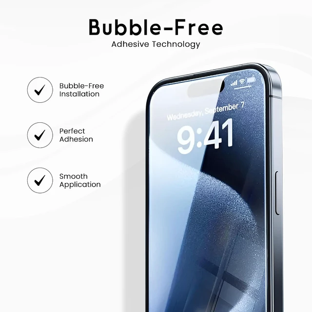 Alt view image 6 of 7 - Premium Screen Protector for iPhone 17 Tempered Glass Anti-Scratch Bubble-Free 3 Pack