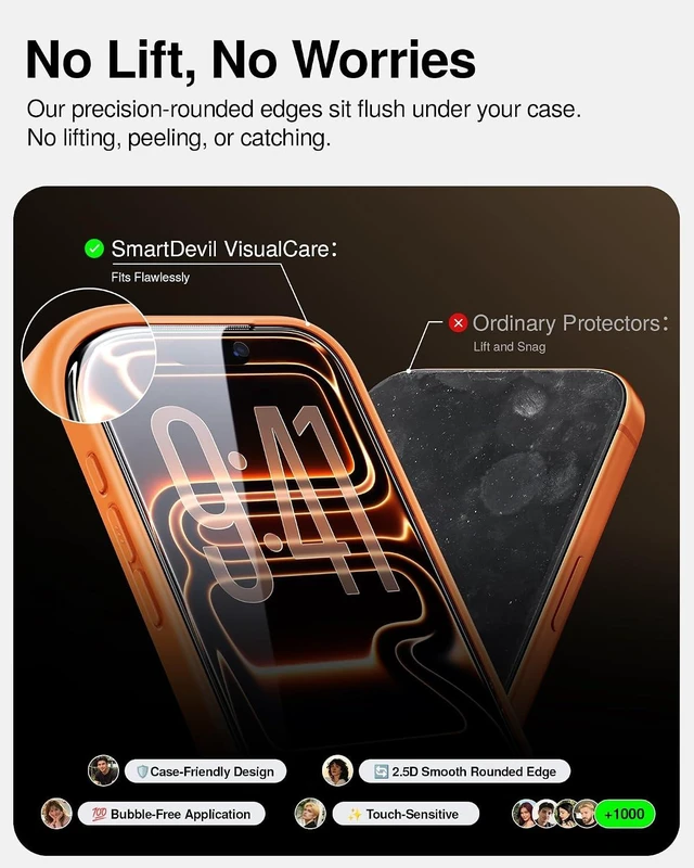 Alt view image 6 of 7 - 3 Pack Tempered Glass for iPhone 17 Pro Max Screen Protector
