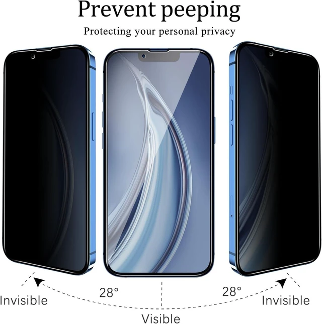 Alt view image 3 of 6 - 2 Pack Privacy Screen Protector for iPhone 13 Pro Max/iPhone 14 Plus
