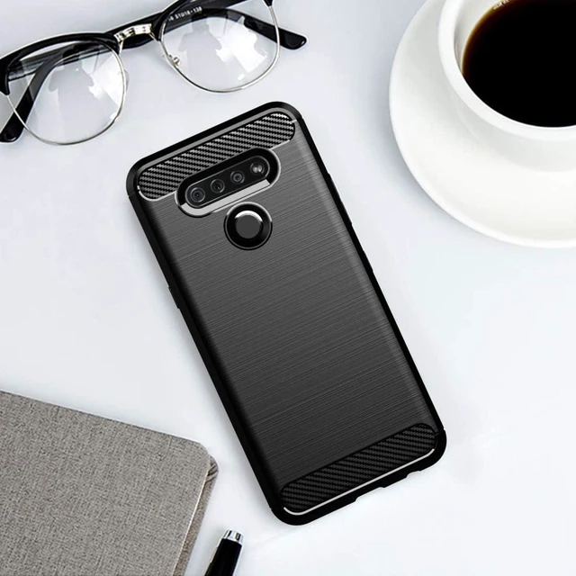 Alt view image 7 of 7 - for LG K51 Case LG Reflect Case LG Q51 Case Shock-Absorption Flexible TPU Rubber Protective Cell Phone Cover for LG K51(Black)