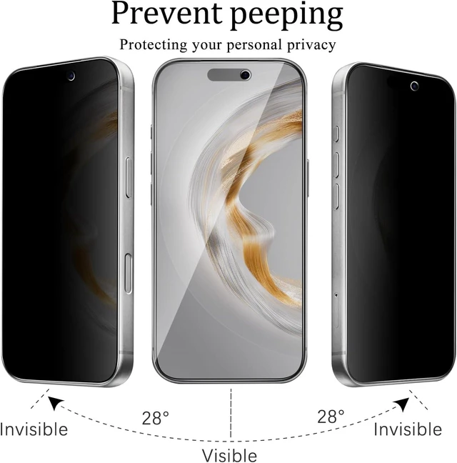 Alt view image 3 of 6 - 2 Pack Privacy Screen Protector for iPhone 17 Pro 6.3-Inch