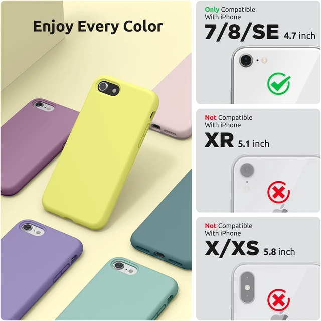 Alt view image 2 of 7 - Designed for iPhone SE Case iPhone 8 Case iPhone 7 Case Liquid Silicone Phone Case for iPhone se 3rd 2nd SE 2022 SE 2020 Yellow