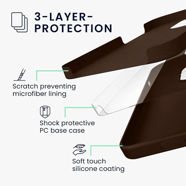Alt view image 3 of 7 - Case Compatible with iPhone 16 Pro Max Case - TPU Silicone Phone Cover with Soft Finish - Chocolate