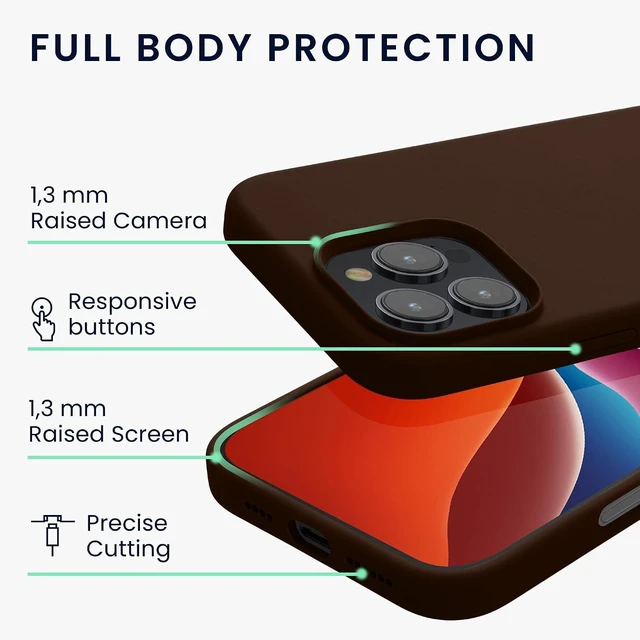 Alt view image 4 of 7 - Case Compatible with iPhone 16 Pro Max Case - TPU Silicone Phone Cover with Soft Finish - Chocolate