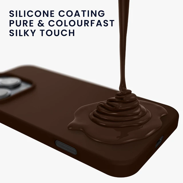 Alt view image 6 of 7 - Case Compatible with iPhone 16 Pro Max Case - TPU Silicone Phone Cover with Soft Finish - Chocolate