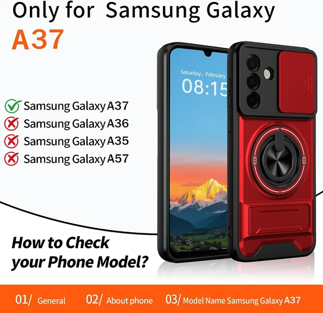 Alt view image 2 of 7 - for Galaxy A37 5G Phone Case with Screen Protector Red