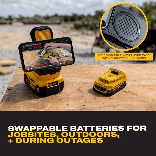 Alt view image 4 of 7 - Wireless Charger Stand Compatible with 20V MAX Batteries
