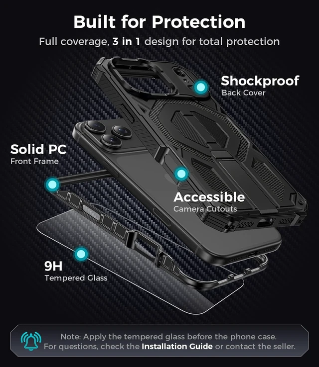 Alt view image 3 of 7 - Magnetic for iPhone 18 Pro Max Case/17 Pro Max Case with Screen Protector