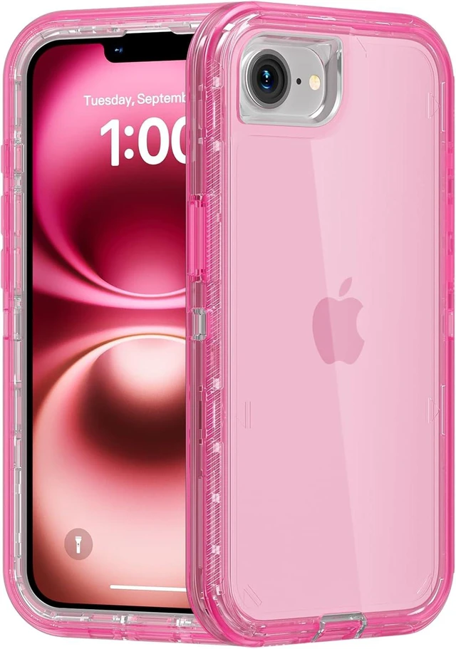 Main image of for iPhone 17e/iPhone 16e Case Shockproof Crystal Pink