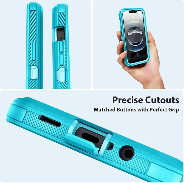 Alt view image 5 of 7 - for iPhone 16e Case 17e Cover Heavy Duty Shockproof Rugged Teal