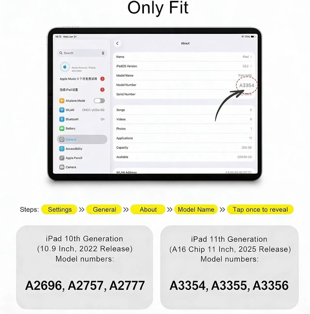 Alt view image 6 of 7 - case for ipad 11th Generation11 Inch 2025 (A16 Chip) & 10th Gen 10.9 Inch 2022 - Slim Scratch-Resistant Hard PC Translucent Back Shell Smart Cover Wake/Sleep Function White Black Polka dot