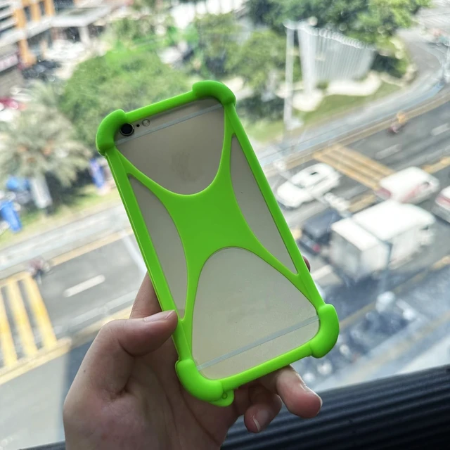 Alt view image 4 of 6 - Universal Smart Phone Bumper Case Elastic Soft Silicone Cover for 5.2 Phones Size 4 to 6.5 inch Case (Green)