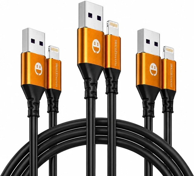 Main image of USB A to Lightning Cable 6ft 3 Pack iPhone Charger Cord