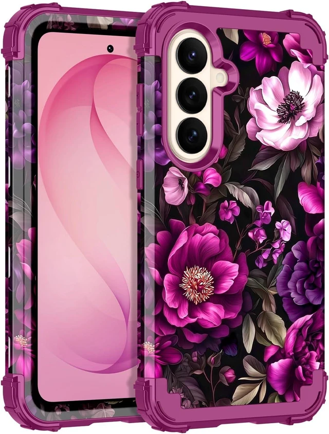 Main image of for Galaxy S26 Plus 5G Case Shockproof 3 in 1 Heavy Duty Rugged Hybrid Sturdy High Impact Drop Protective Cover Flower Case for Galaxy S26 Plus 5G 2026 Magenta