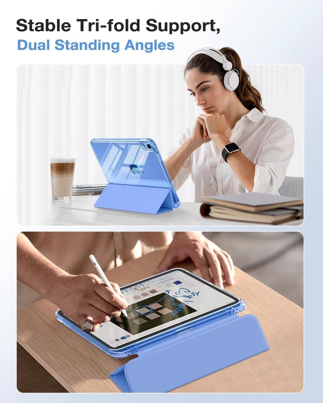 Alt view image 5 of 7 - Clear Case for iPad A16 iPad 11th/10th Gen 11/10.9 Inch Blue Purple