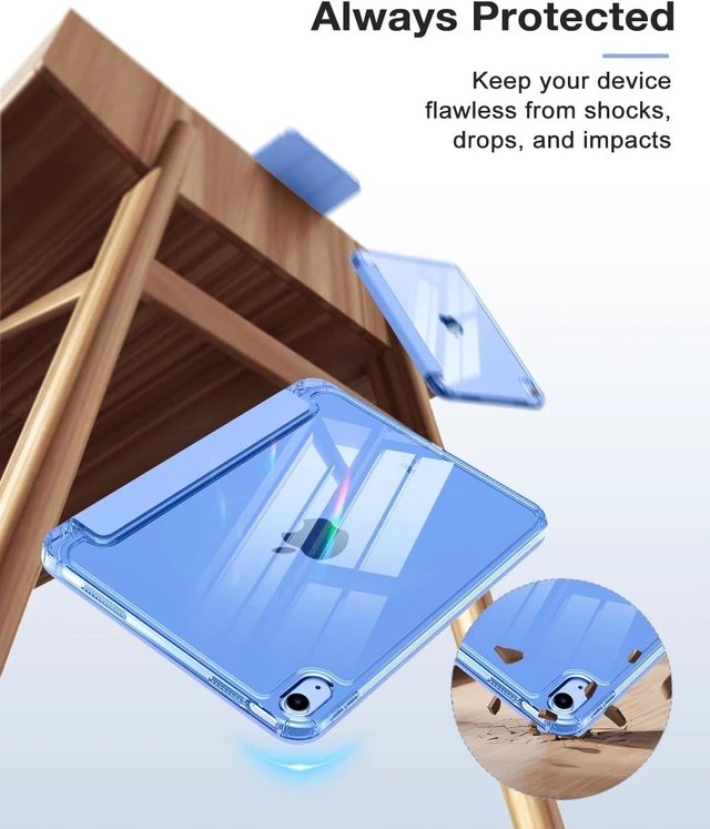Alt view image 4 of 7 - Clear Case for iPad A16 iPad 11th/10th Gen 11/10.9 Inch Blue Purple