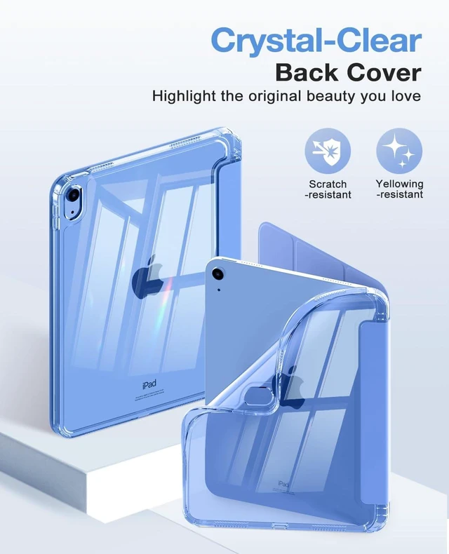 Alt view image 3 of 7 - Clear Case for iPad A16 iPad 11th/10th Gen 11/10.9 Inch Blue Purple