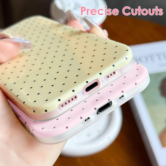 Alt view image 4 of 7 - for iPhone 16 Case Polka Dot Phone Case Cute Trendy Polka Dots Pattern Print Aesthetic Simple Design Soft TPU Slim Shockproof Protective Phone Cover 6.1 for Women Girls - Pink