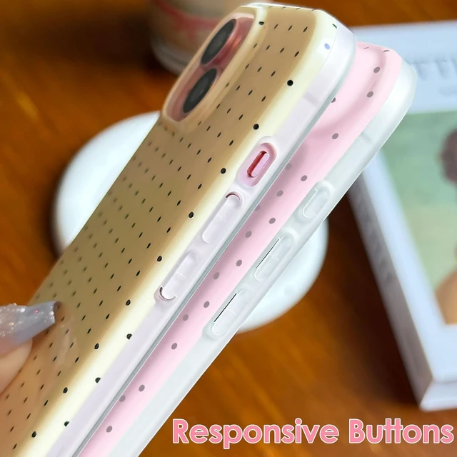 Alt view image 5 of 7 - for iPhone 16 Case Polka Dot Phone Case Cute Trendy Polka Dots Pattern Print Aesthetic Simple Design Soft TPU Slim Shockproof Protective Phone Cover 6.1 for Women Girls - Pink