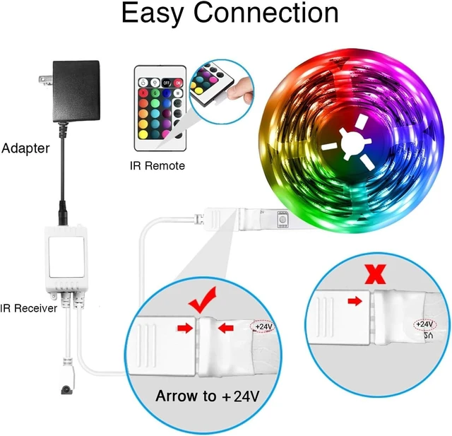 Alt view image 3 of 7 - Led Strip Lights Smart with App Control Remote 5050 RGB for Bedroom Music Sync Color Changing for Room Party 50ft