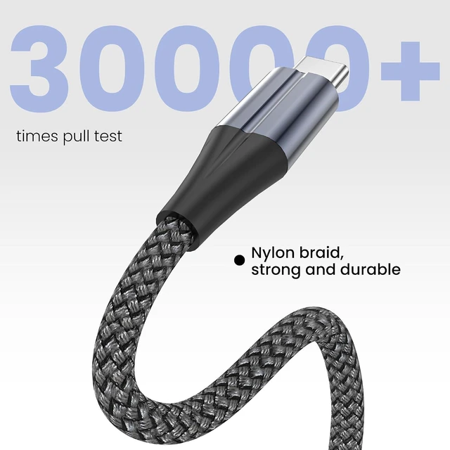 Alt view image 6 of 7 - 3 in 1 Multi Charging Cable 3-Pack 6 FT Multiple Device Charger Cord with USB C Lightning and Micro USB Plugs for iPhone 17 16 15 14 Android Phones and Tablets Gray