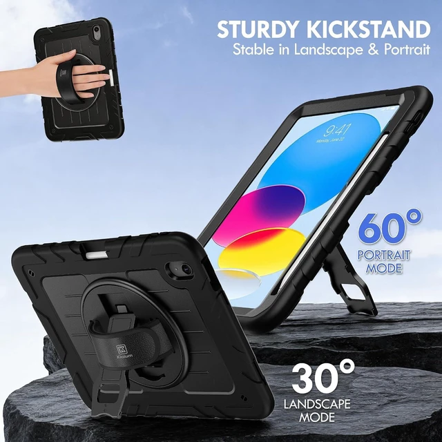 Alt view image 7 of 7 - for iPad (A16) 11th Generation Case iPad 10th Gen Case Black