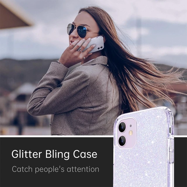 Alt view image 3 of 7 - Compatible with iPhone 11 Case Clear Glitter Sparkle Bling Anti-Scratch Shockproof Protective Flexible Phone Cases Cute Slim Thin Bumper Cover for Women Girls (6.1 inch) 2019